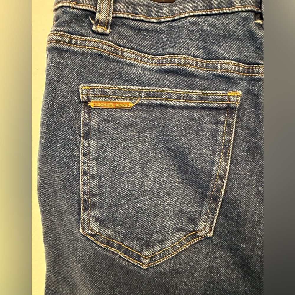 Michael Kors Front Slit Hem Straight Flare Denim Jeans Size Small - Picture 8 of 8